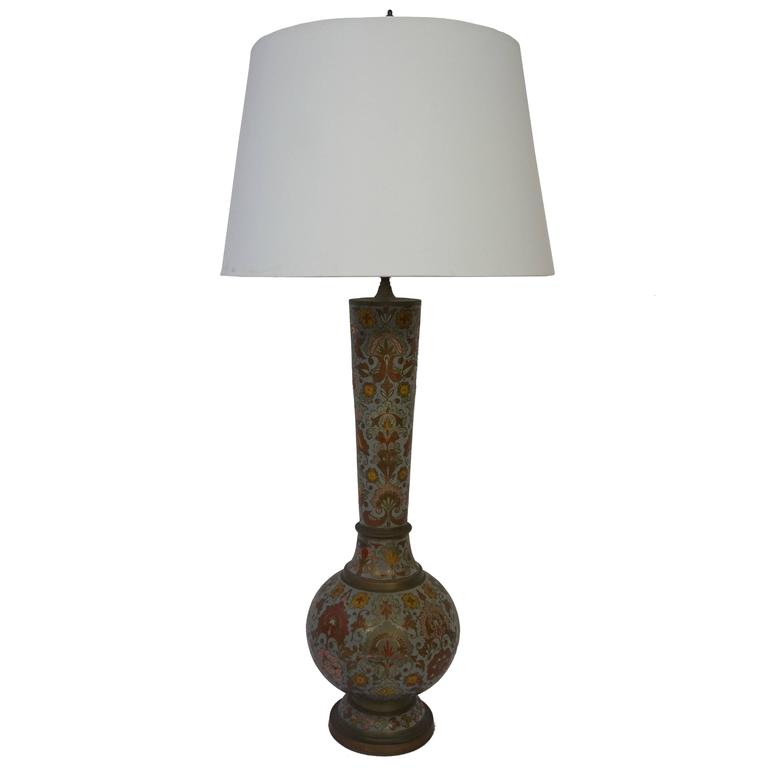 Elegant Cloisonné With Fl Motif Table Or Floor Lamp