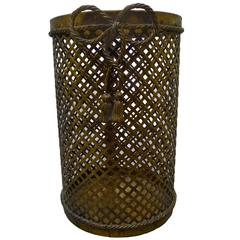 Italian Gilt Metal Bow Wastepaper Basket
