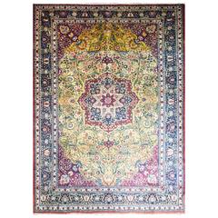 Antique Unusual Persian Meshhad Carpet
