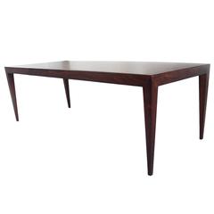 Large Rosewood Coffee Table by Severin Hansen for Haslev, Denmark, 1955