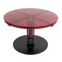 Red Enamel and Glass Table by Christophe Côme