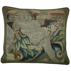 Antique Brussels Tapestry Pillow, circa 1670