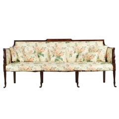 American Federal Birch-Inlaid Mahogany Settee Sofa, Massachusetts