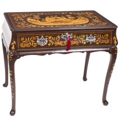 18th Century Dutch Mahogany Floral Marquetry Side Table