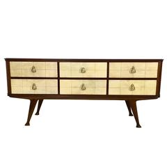 Mahogany and Parchment Dresser, 1950s