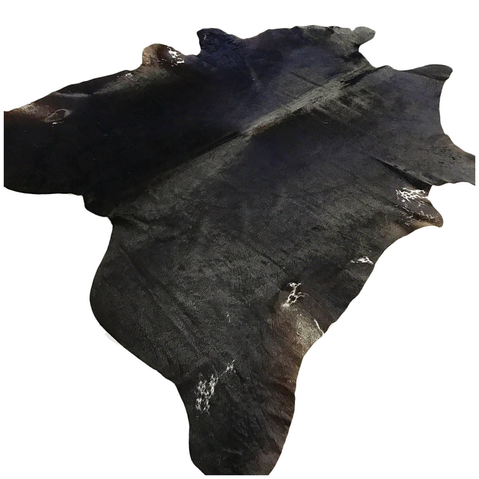 Natural Black Cowhide Rug at 1stdibs
