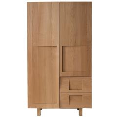 Workstead Wardrobe in Beech with Solid Wood Faceted Doors 2