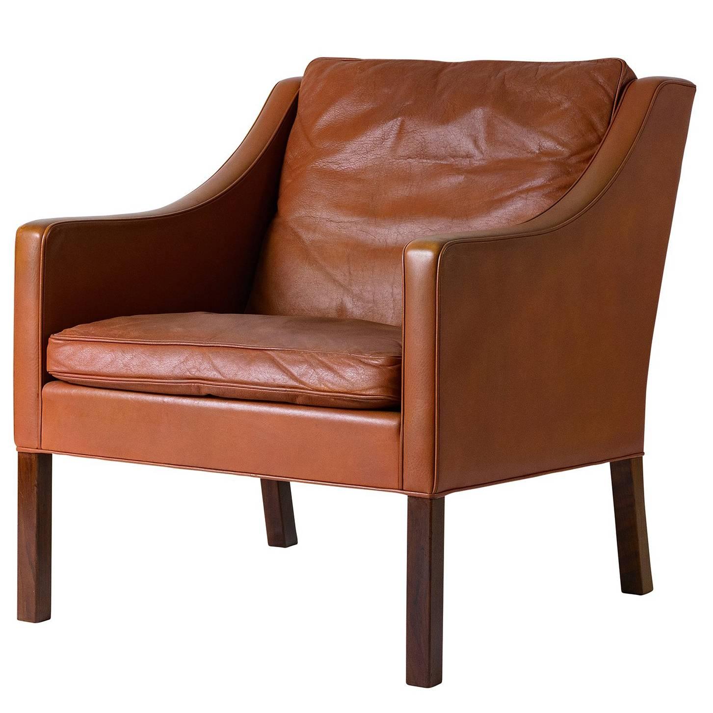 Børge Mogensen Model #2207 Leather Lounge Chair