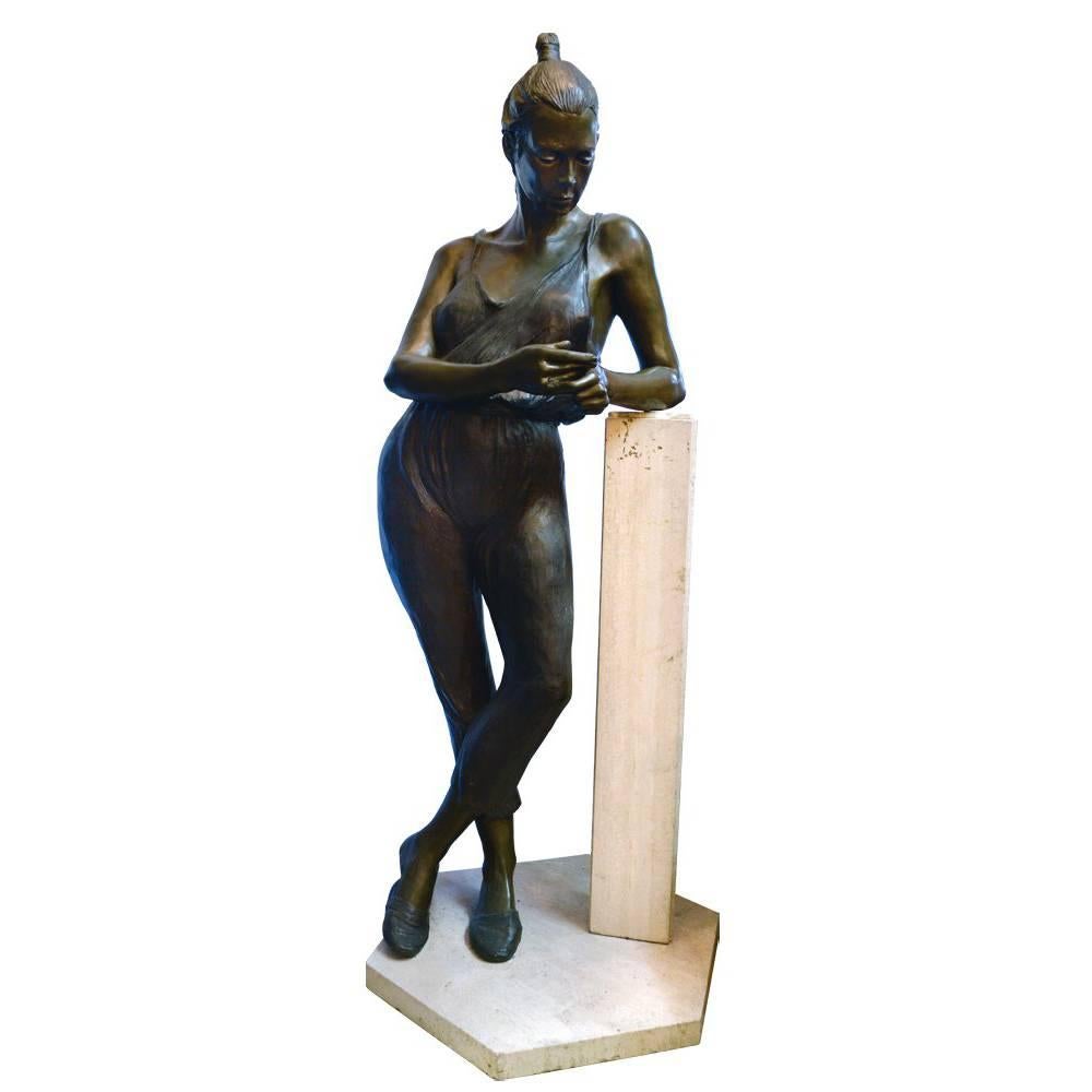 Signed Lifesize Bronze of Female