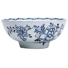 Antique English Porcelain Floral Painted Bowl 18th Century