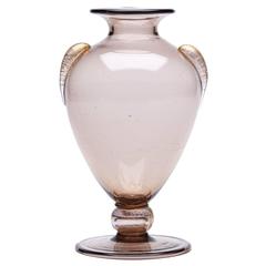 Vintage Murano Martinuzzi Soffiato Glass Vase, circa 1920