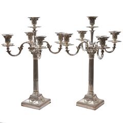 Pair of Elkington Silver Plate Five-Light Candelabra, circa 1896 1