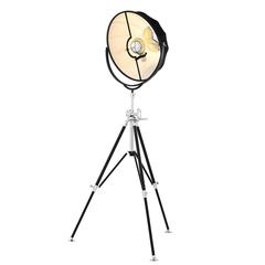 Photo Floor Lamp in Polished Nickel and Black Finish