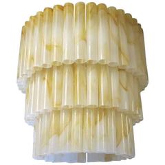 Italian Murano Glass Tubes Chandelier by Venini 4