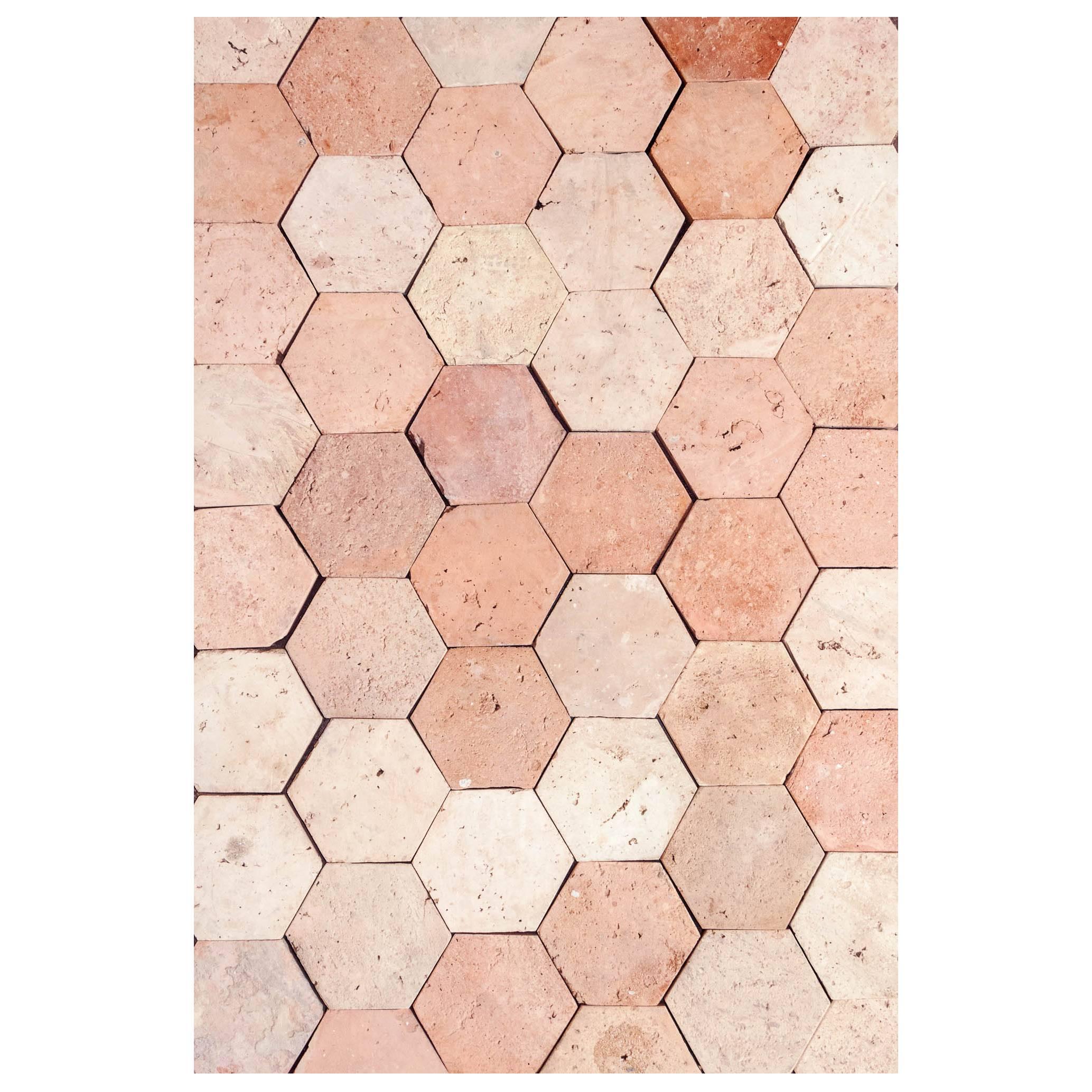 18th Century Reclaimed Terracotta Hexagon Flooring