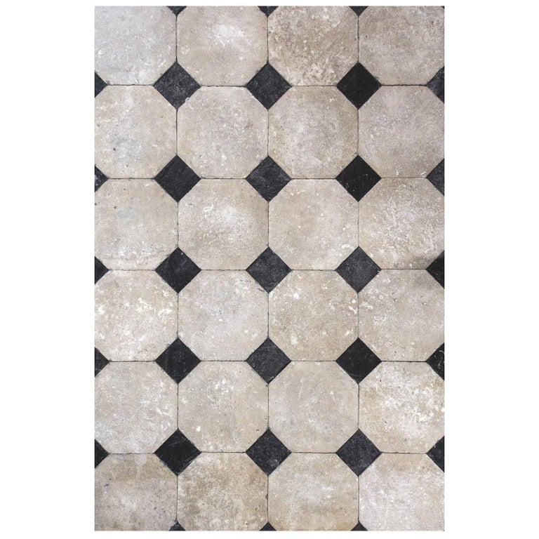 Octagonal limestone flooring, new, offered by Pittet Architecturals