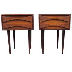 Pair of Tall Rosewood Night stands by Arne Vodder