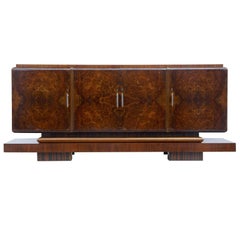 1920s Art Deco Walnut and Birch Large Sideboard