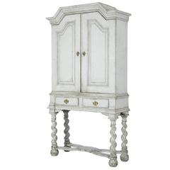 19th Century Painted Swedish Cabinet on Stand
