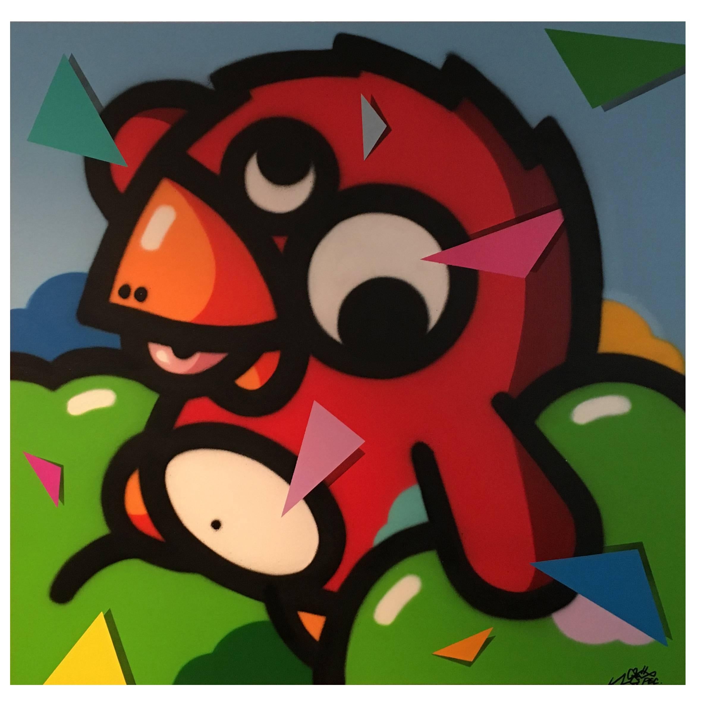 Peinture d'un artiste graffiti français de Pec Knar