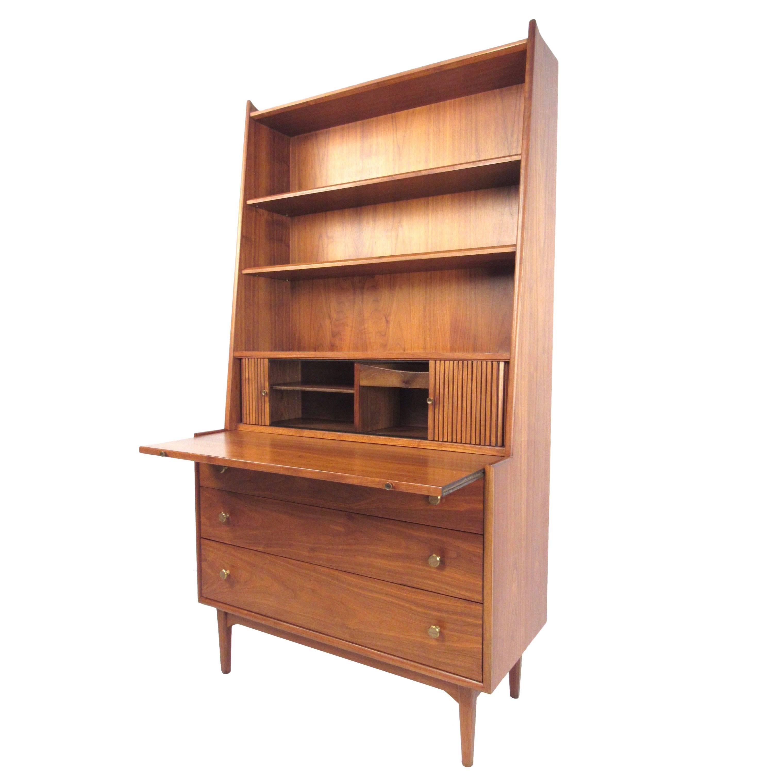 Mid-Century Modern Bookcase with Writing Desk by Kipp Stewart for Drexel