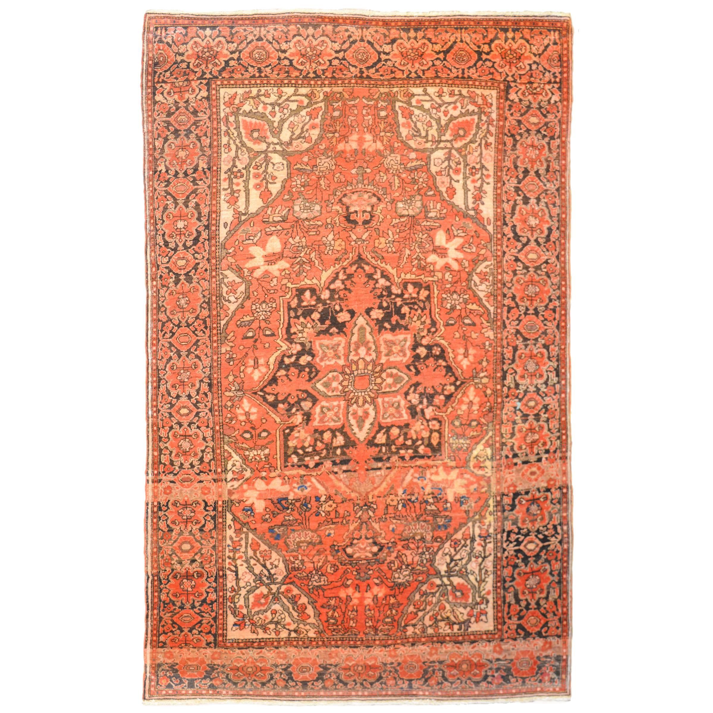 Unique Early 20th Century Sarouk Farahan Rug For Sale