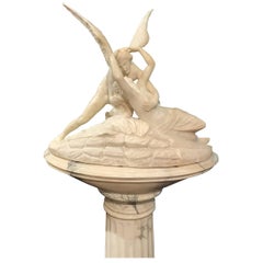 Psyche Revived by Cupid's Kiss on Pedestal