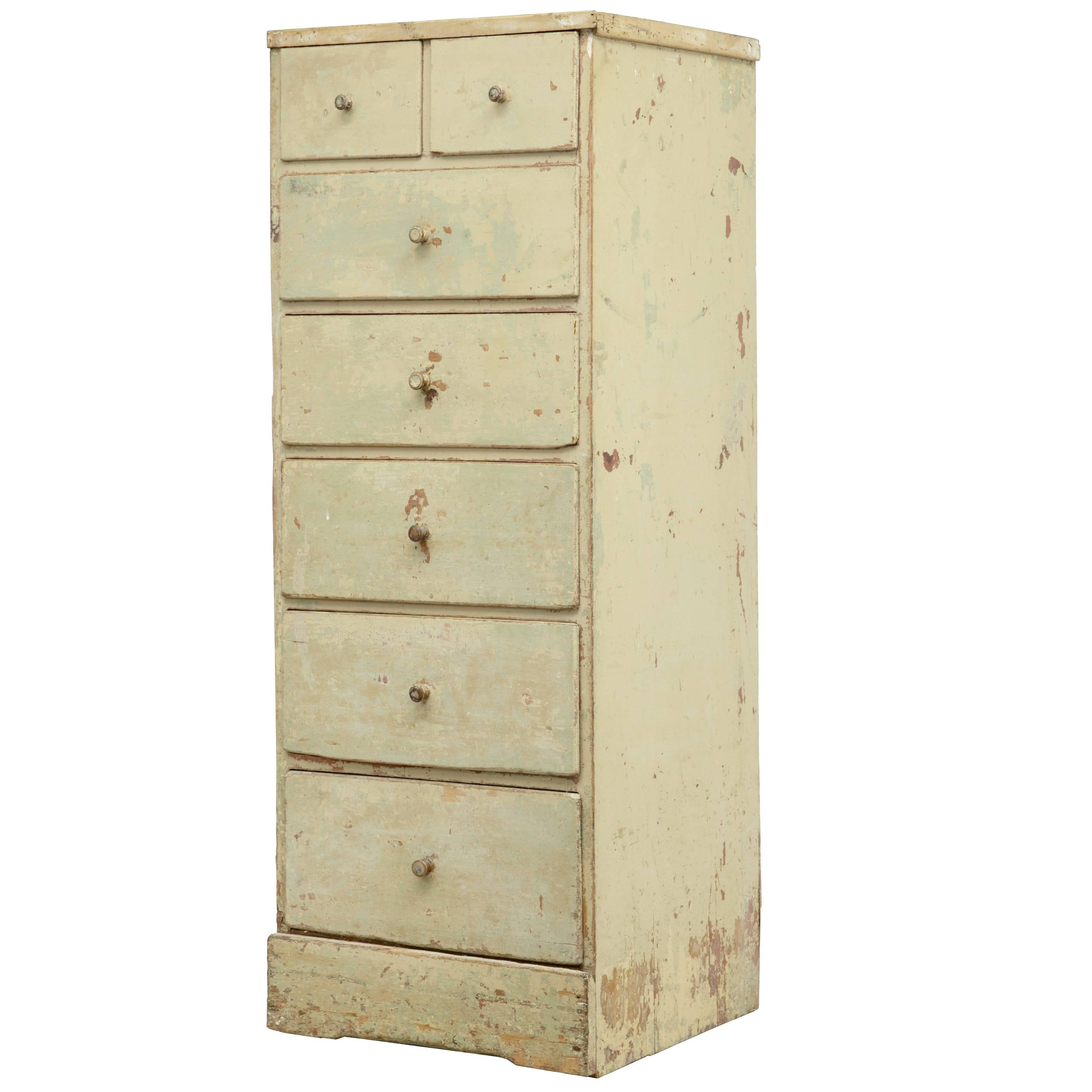 19th Century Painted Swedish Tallboy Chest of Drawers
