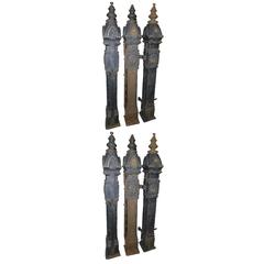 Used Iron Gate Posts, Set of Six