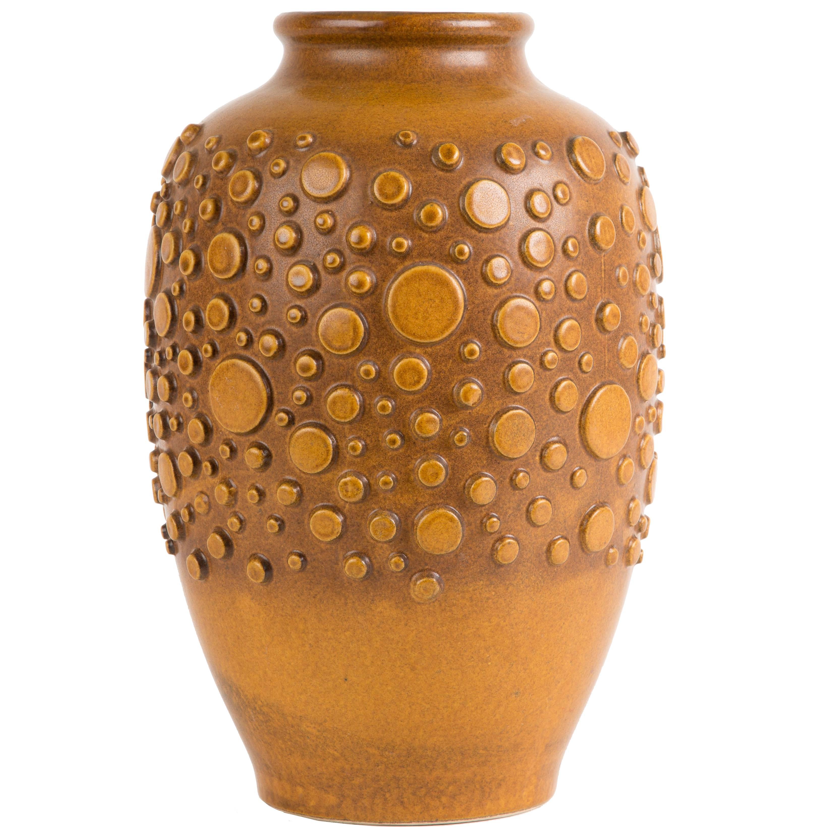 HUGE BRUTALIST  polka dot vase ceramic For Sale