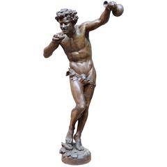 Rare Cast Iron Statue of Bacchus by the Val d'Osne Foundry, 19th Century