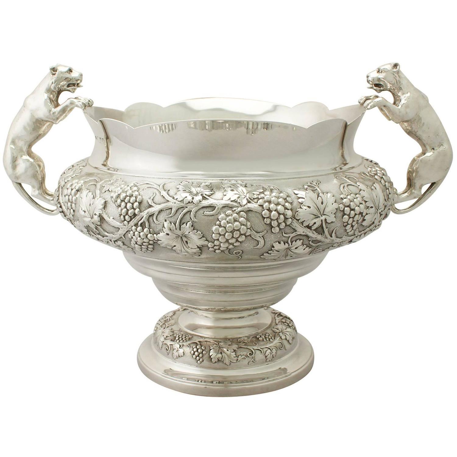 Antique V Sterling Silver Presentation Bowl For Sale at 1stdibs