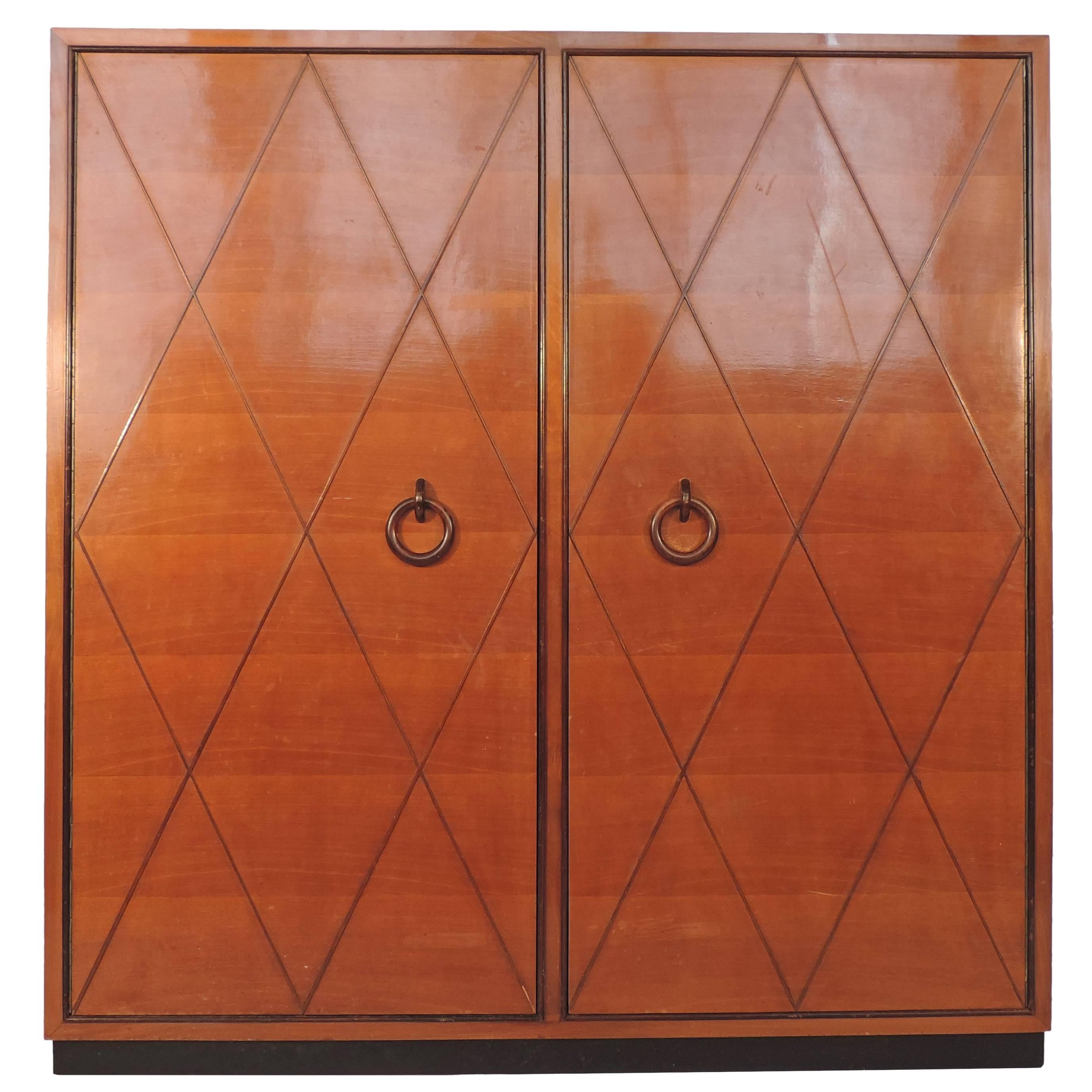 Italian Art Deco 1940s Wardrobe For Sale