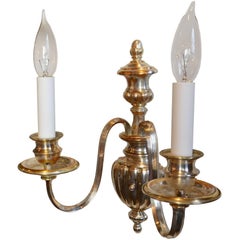 Silver Plated Two-Arm Sheffield Wall Sconce, circa 1920