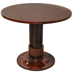 French Art Deco Rosewood Veneer and Ebonized Wood Side Table