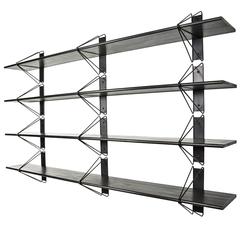 Set of 4 Strut Shelves from Souda, Modern Black Wood Wall Shelf/Bookcase 11