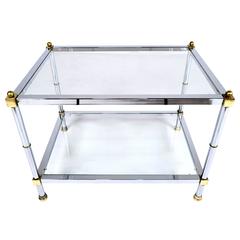 Vintage Chrome and Brass Side Table 4