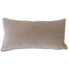 Modern Taupe Velvet Quilted Accent Pillow