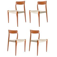 Four Niels Otto Møller Model 77 Dining Chairs