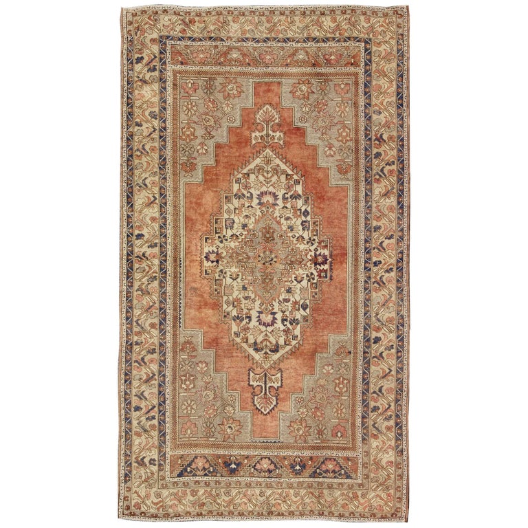 Vintage Turkish Oushak Rug For Sale at 1stDibs