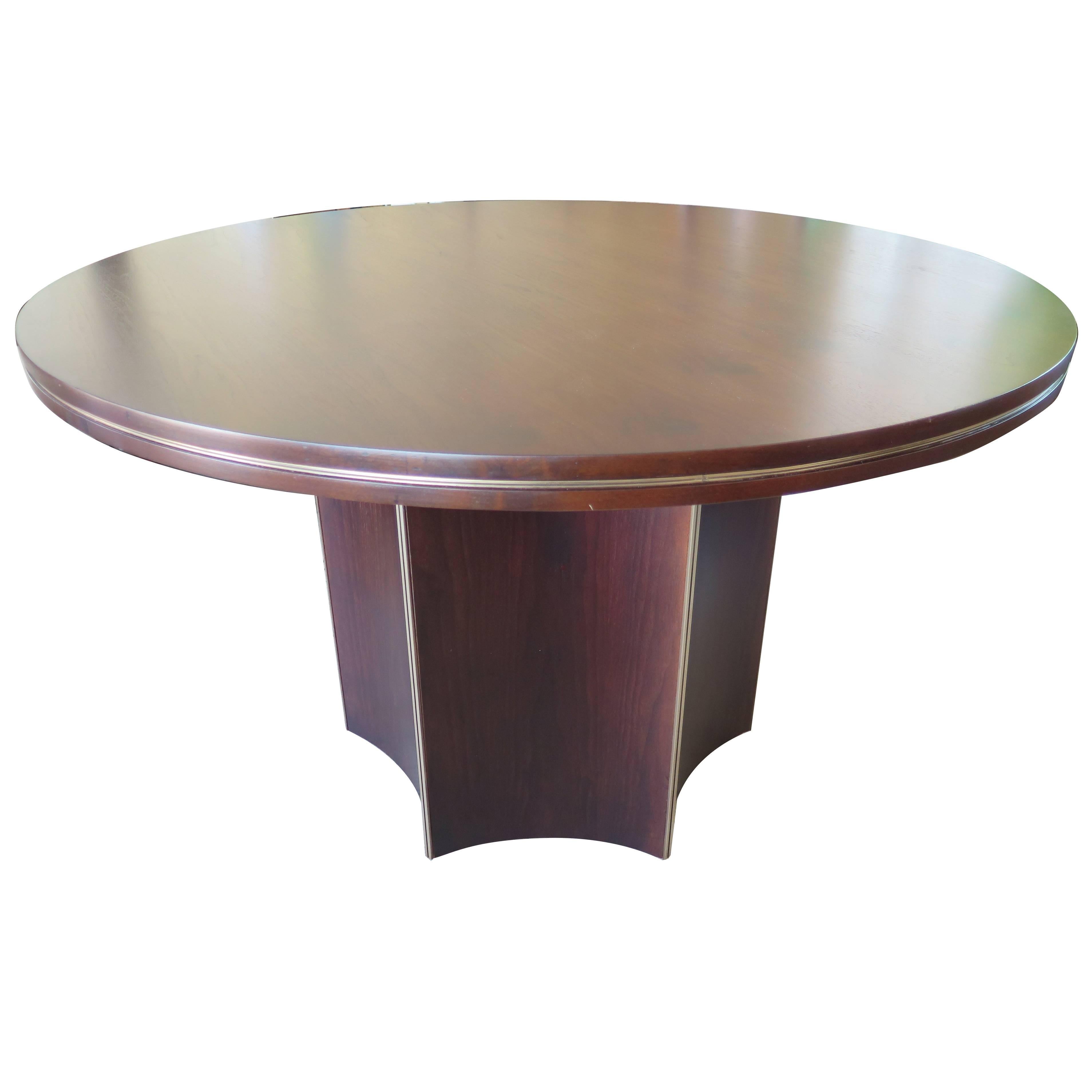 Unusual Center Table by McGuire with Brass Details