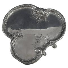 Austro Hungarian by Unknown .800 Tray Three-Lobed with Repoussed Flowers 11
