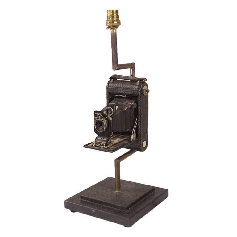 Vintage Kodak Camera Lamp Base For Sale