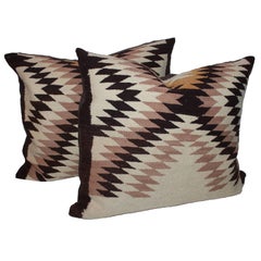 Pair of Eye Dazzlers  Navajo Indian Weaving Pillows