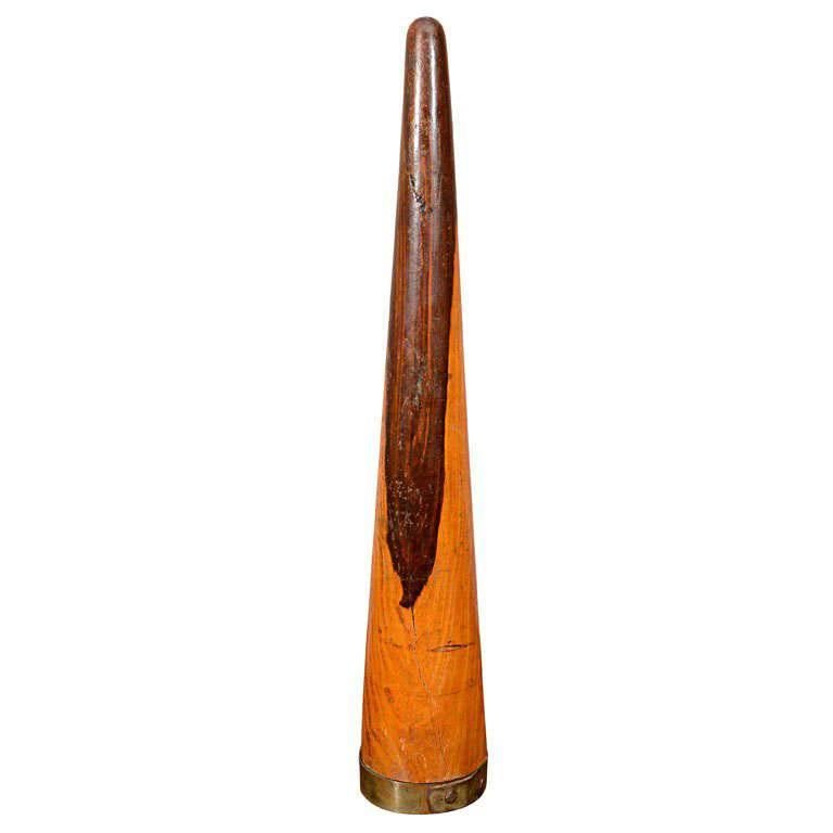 19th Century Sailor's Fid Made of Lignum Vitae and Brass For Sale