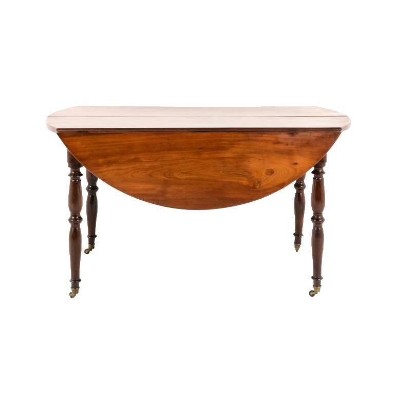 Antique French Mahogany Dropleaf Dining Table Circa 1840
