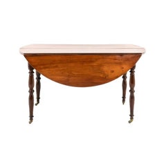 Antique French Mahogany Dropleaf Dining Table Circa 1840