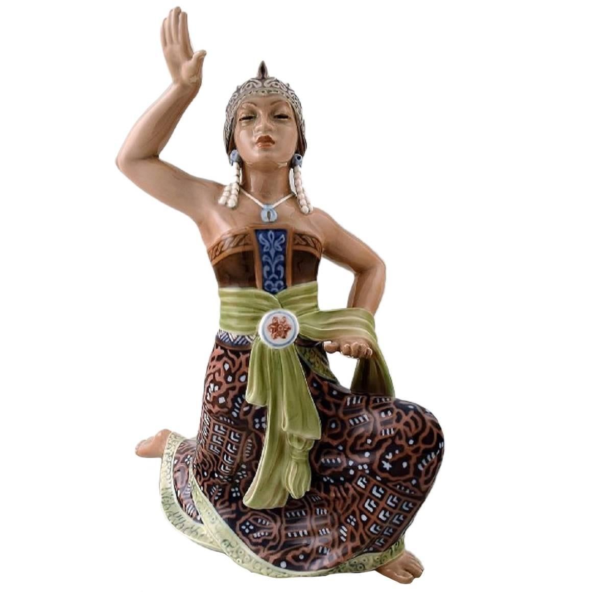 Seltene Dahl Jensen, Dänemark, Tänzerin 1208 Orientalische Figur Sumatra-Tänzer