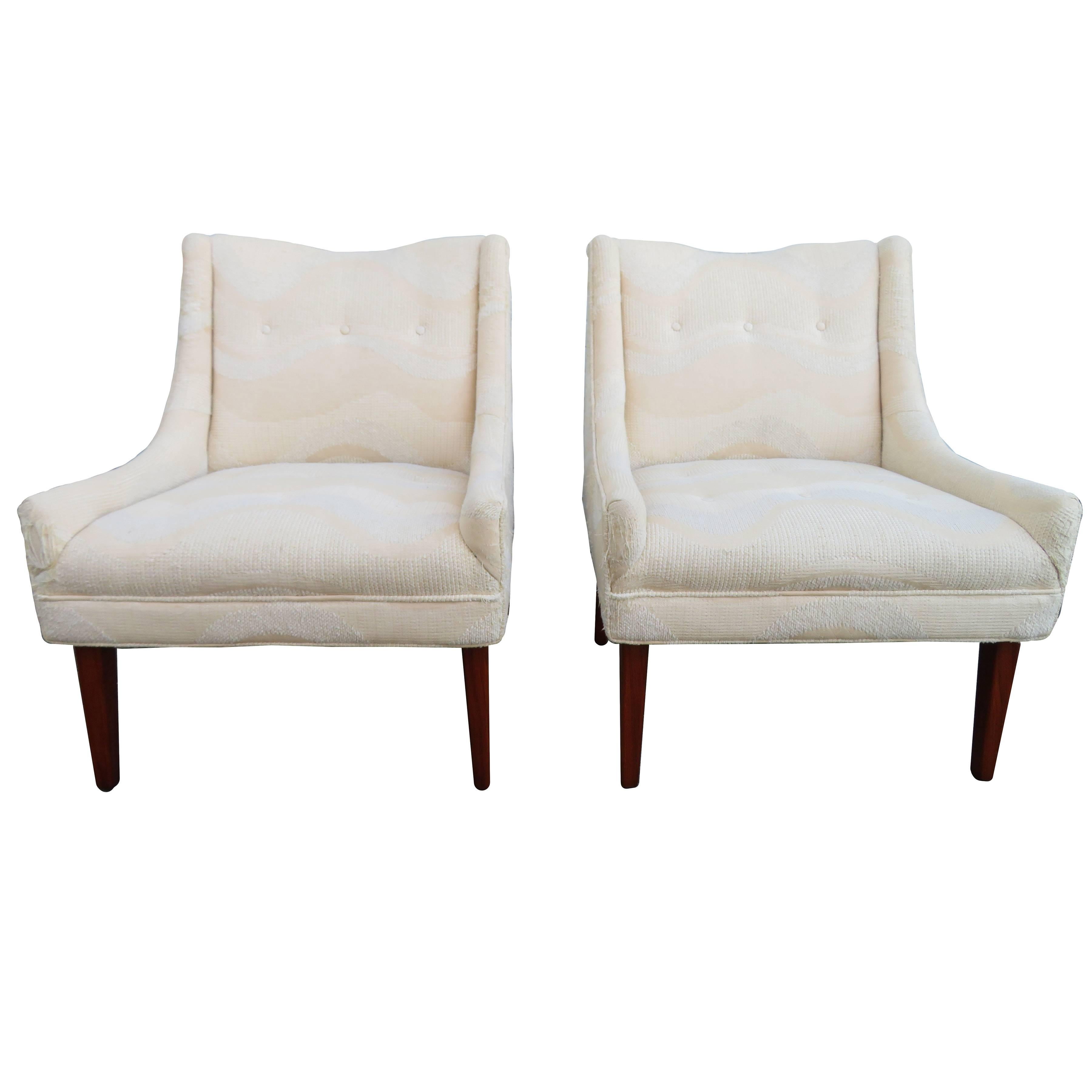Pair of Slipper Lounge Chairs Mid-Century Modern For Sale