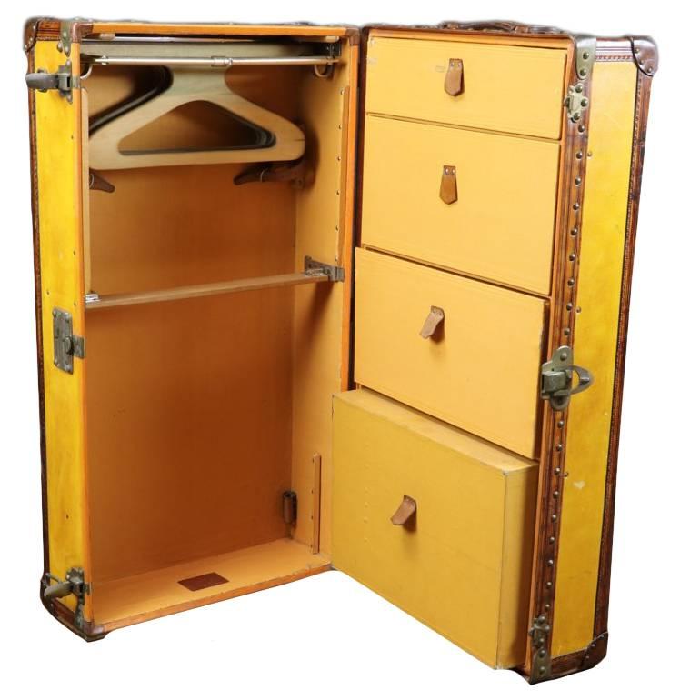 1930s Louis Vuitton Orange Wardrobe or Cabin